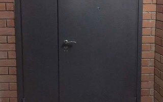 двустворчатая тамбурная дверь с порошковым напылением
