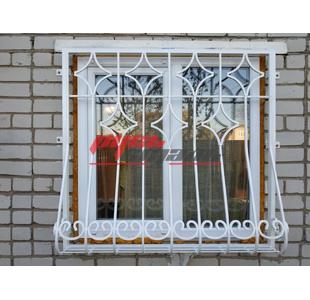 кованая решетка дутого типа для одноэтажного кирпичного дома